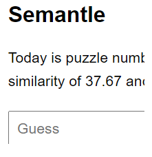 Semantle Answer Today November 26 2023